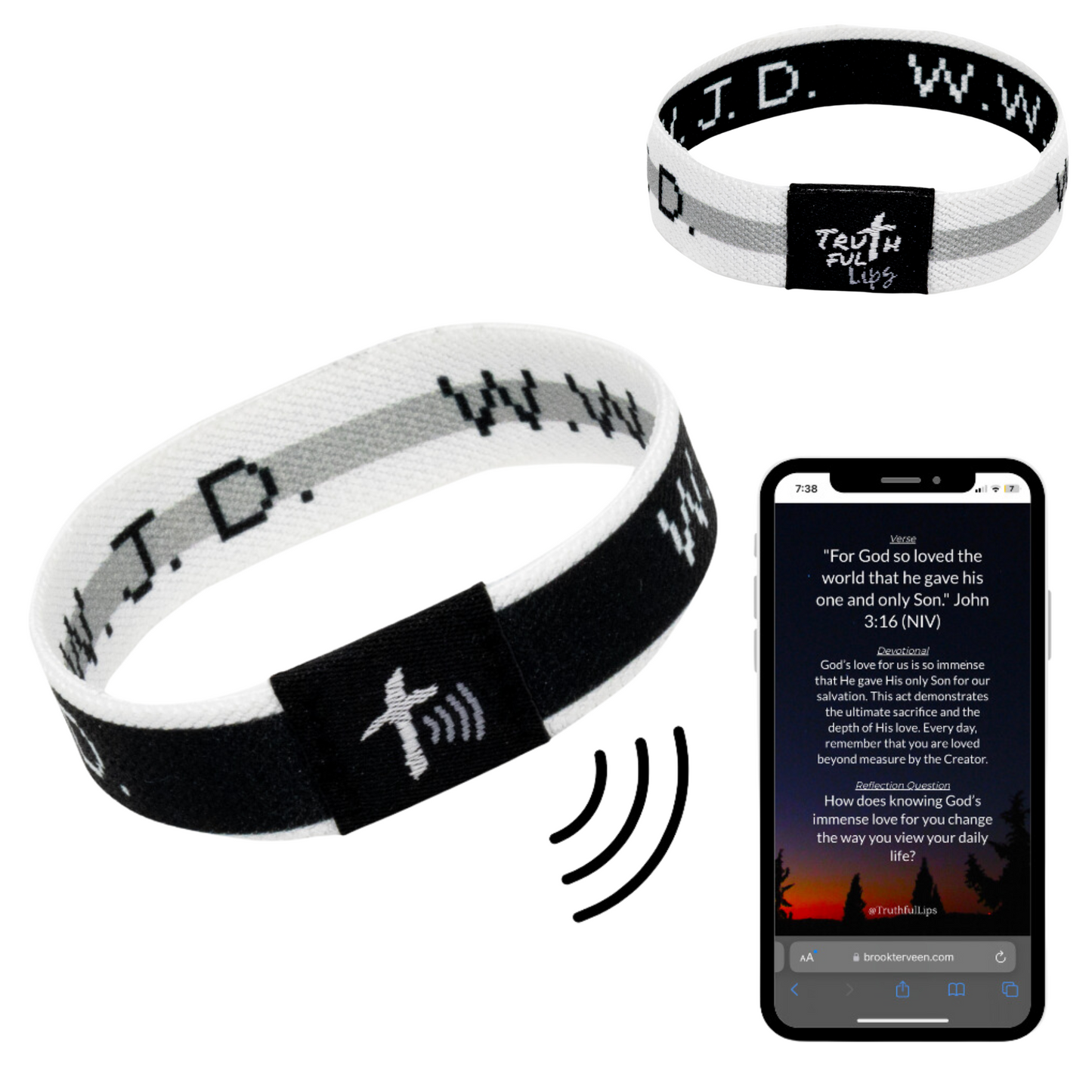 Daily Devotional Tap Bracelets - Tap Your phone for a verse, devotional, and reflection question daily