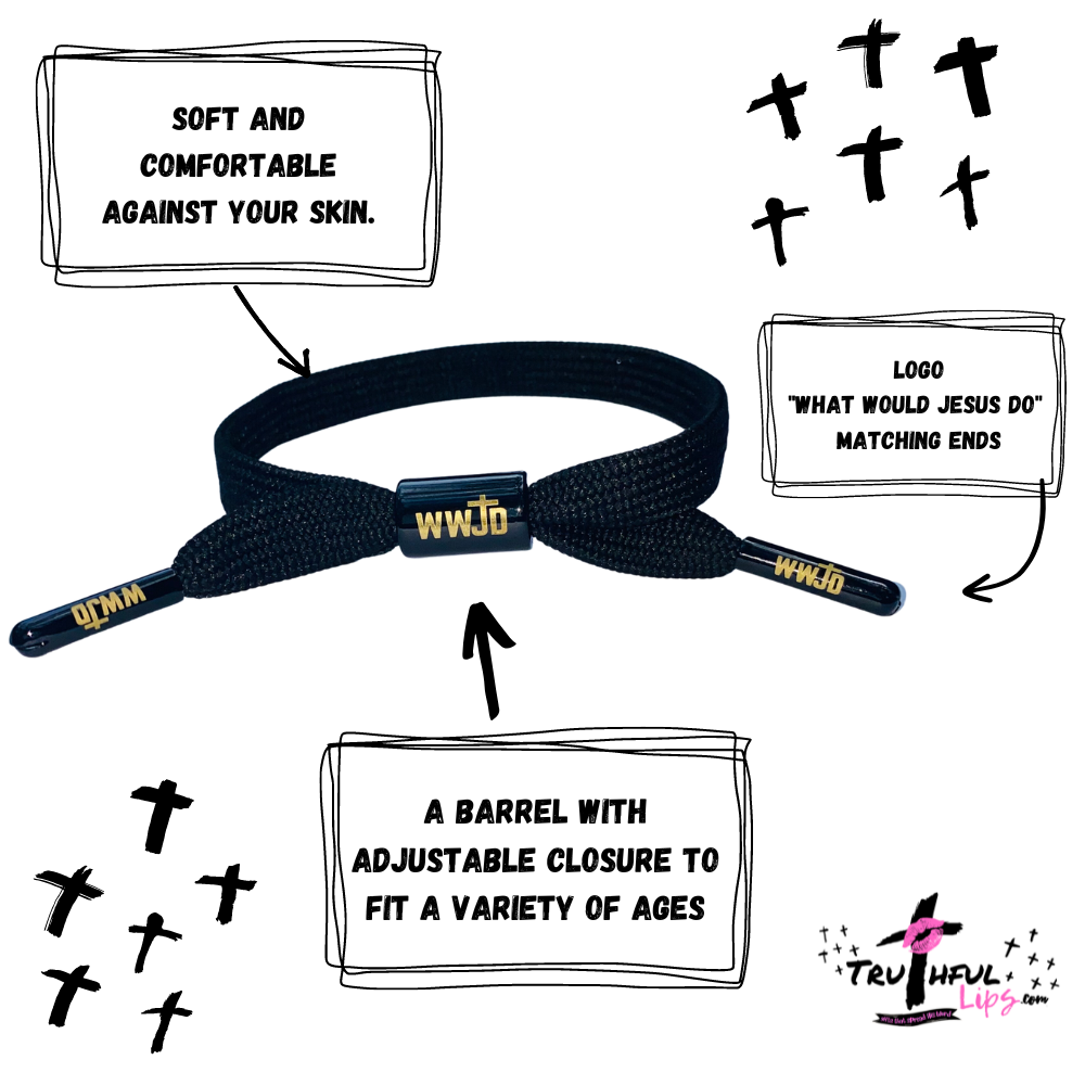 WWJD Shoelace Bracelets 2 Pack | Truthful Lips