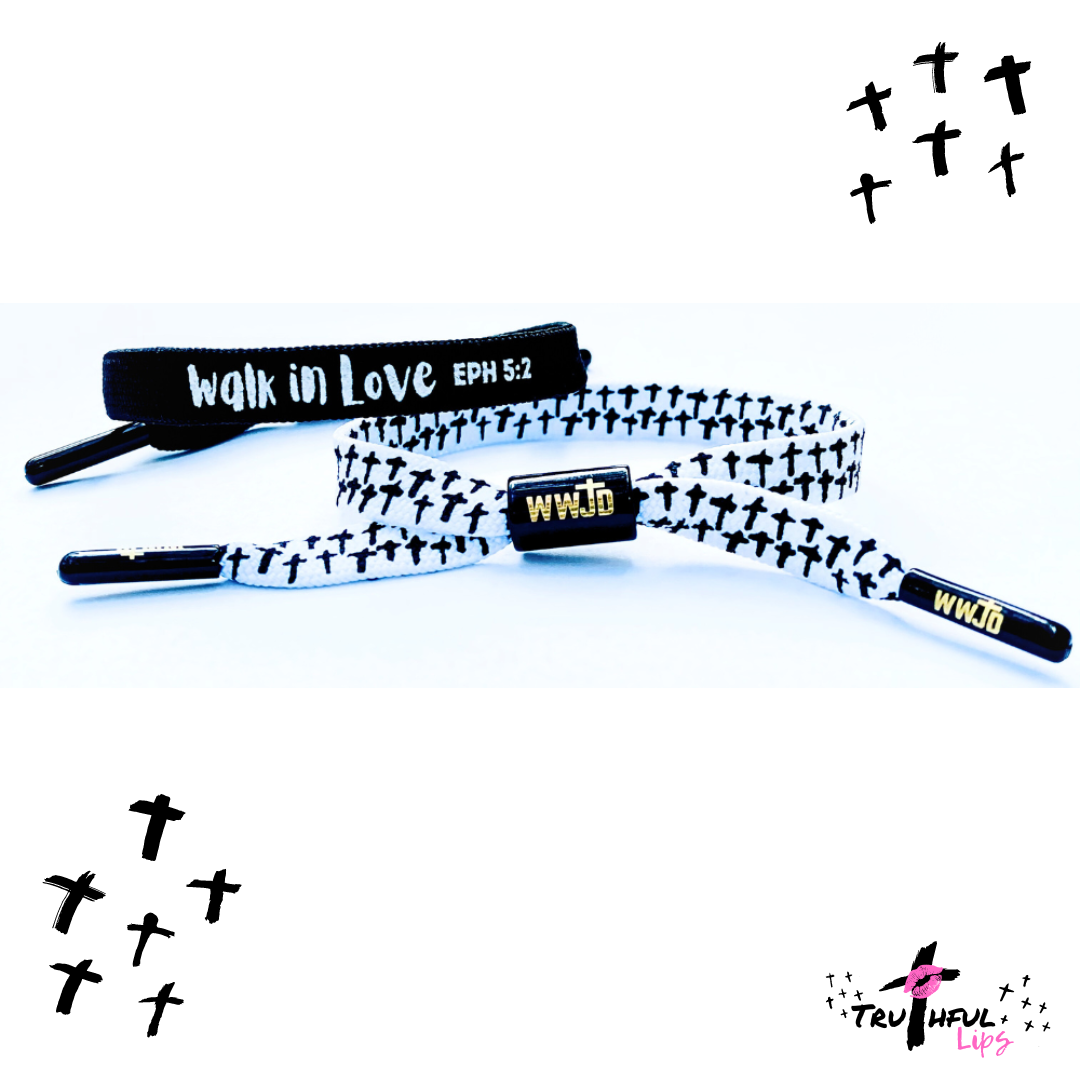 WWJD Shoelace Bracelets 2 Pack | Truthful Lips