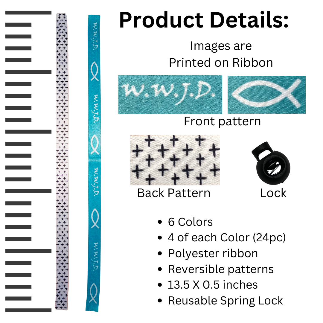 WWJD RIbbon TIe Bands Bracelet | Truthful Lips