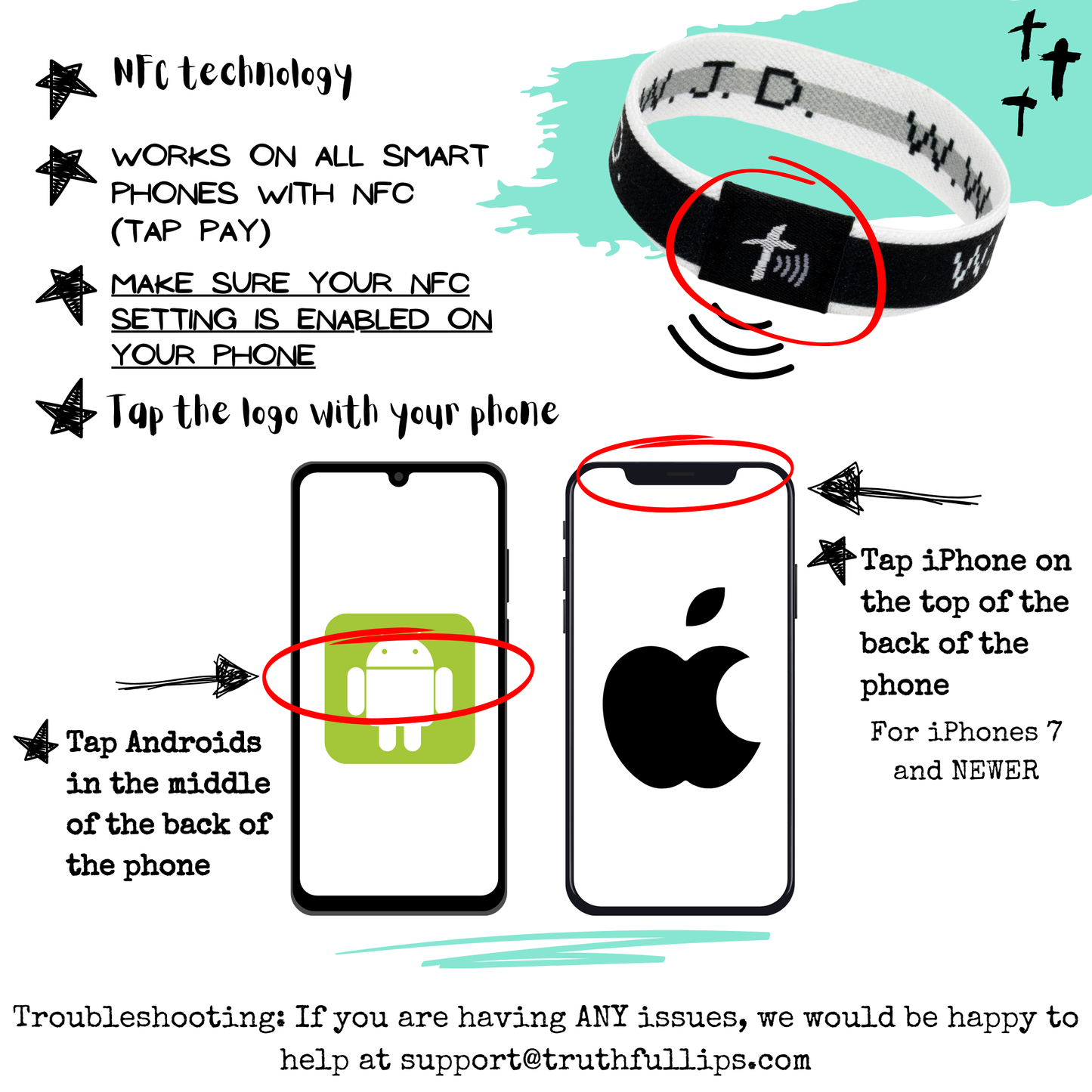 Daily Devotional Tap Bracelets - Tap Your phone for a verse, devotional, and reflection question daily