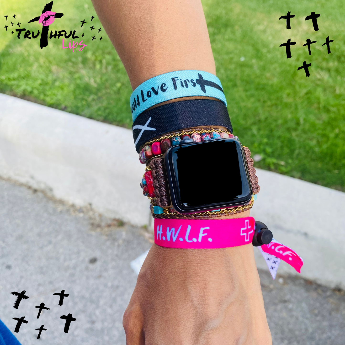 WWJD RIbbon TIe Bands Bracelet | Truthful Lips